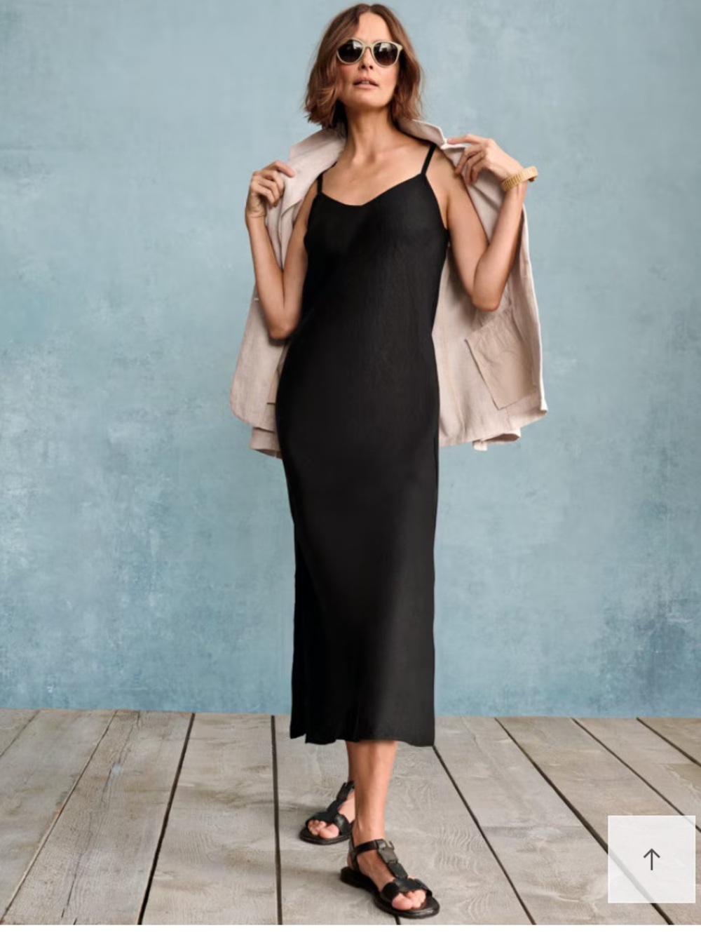 Garnet Hill 100% Linen Slip Dress Color:Chestnut Brown Size 14 Effortless/Breezy